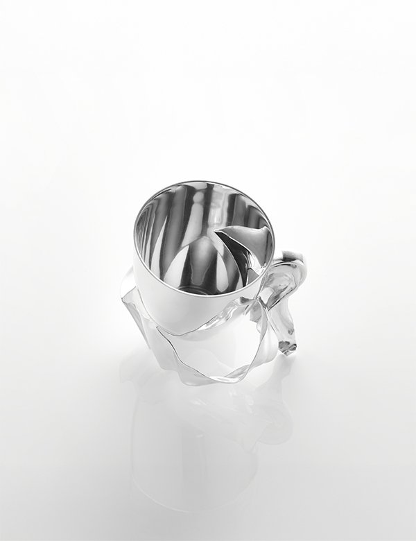 Digitalogy No.1 - Silver-plated bronze and brass sculpture by Metal Artist and Researcher Yitong Zhang